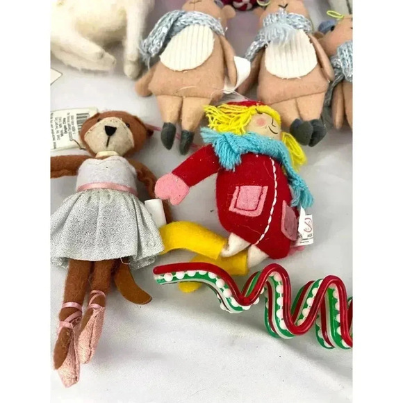 Lot of 27 Plush Dressed Animals Christmas Fabric Ornaments Train Llama Bear - Picture 11 of 16